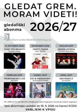 GLEDALIŠKI ABONMA 2026/27